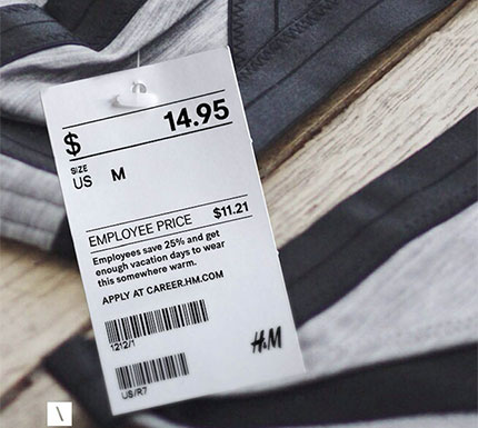 Etiqueta TAG de preço para roupas